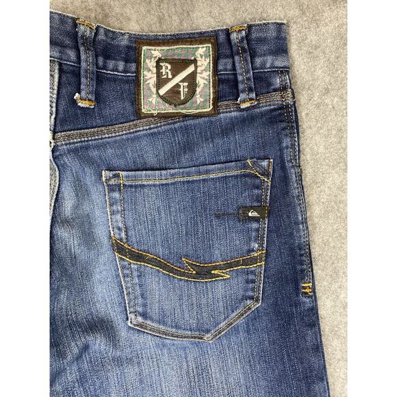 Quiksilver Reese Forbes Jeans Men 30 x 32 R Blue Wash Straight Leg - Picture 14 of 15